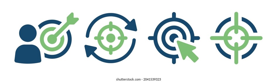 Target icon set. Focus target icon vector illustration.