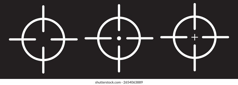 Ziel-Symbol, Ziel-Symbol, Fokus-Zielsymbol. Symbolvektor der militärischen Zielzeile einzeln. Symbol eines Waffenzieles, einfaches Piktogramm. Vektorgrafik