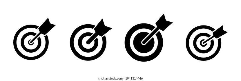 Target icon set. goal icon vector. target marketing icon vectors