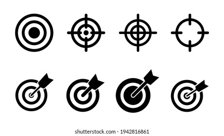Target icon set. goal icon vector. target marketing icon vector