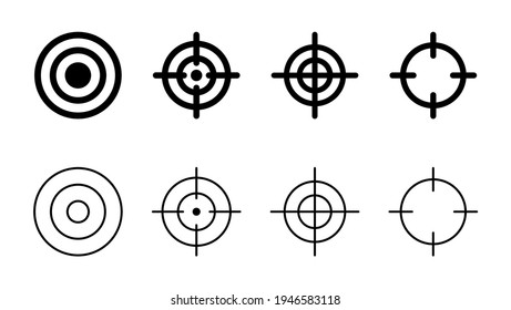 Zielsymbol eingestellt. Tor-Icon-Vektorgrafik. Zielmarkierungssymbol-Vektorgrafik