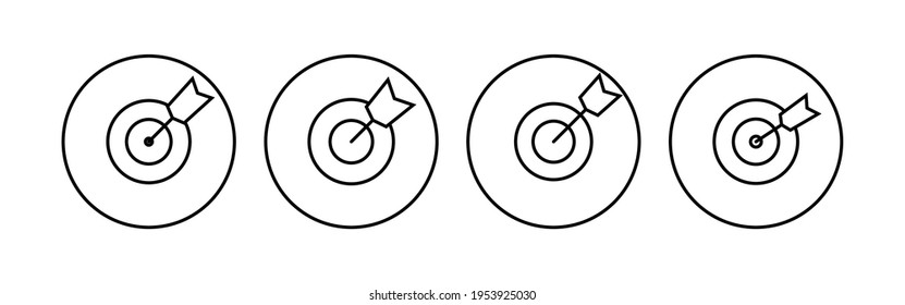 Conjunto de iconos de destino. vector de icono de objetivo. vector de icono de marketing de destino