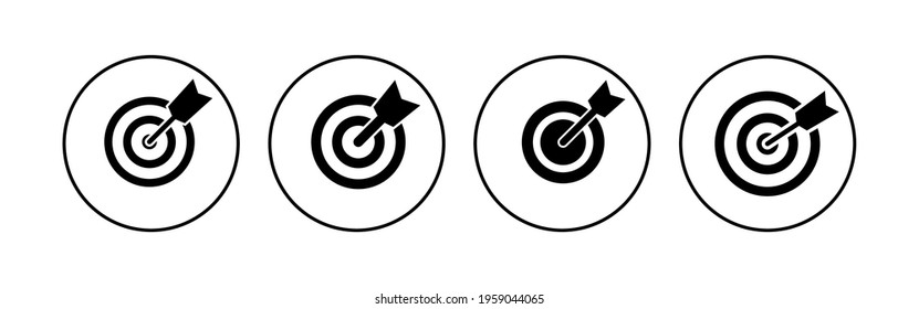 Target icon set. goal icon vector. target marketing icon vector