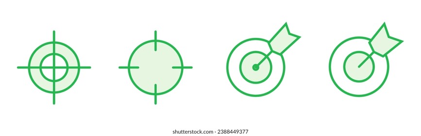 Conjunto de iconos de destino. vector de icono de objetivo. vector de icono de marketing de destino