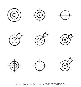 Target icon set. goal icon vector. target marketing icon vector