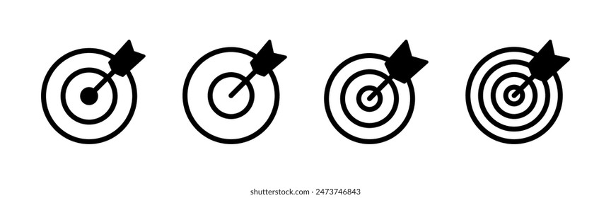 Target icon set. goal icon vector. target marketing icon vector
