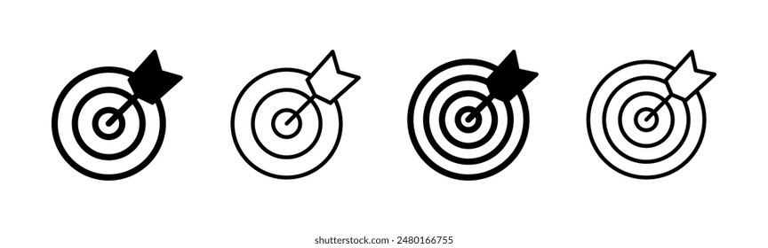 Conjunto de iconos de destino. Vector de iconos de objetivo. Vector de iconos de marketing de destino