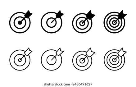 Target icon set. goal icon vector. target marketing icon vector