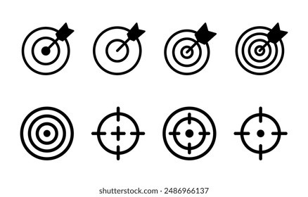Target icon set. goal icon vector. target marketing icon vector