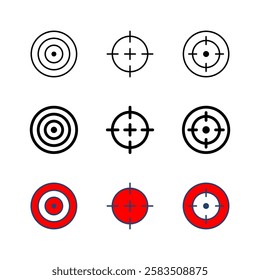 Target icon set. goal icon vector. target marketing icon vector