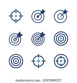 Target icon set. goal icon vector. target marketing icon vector