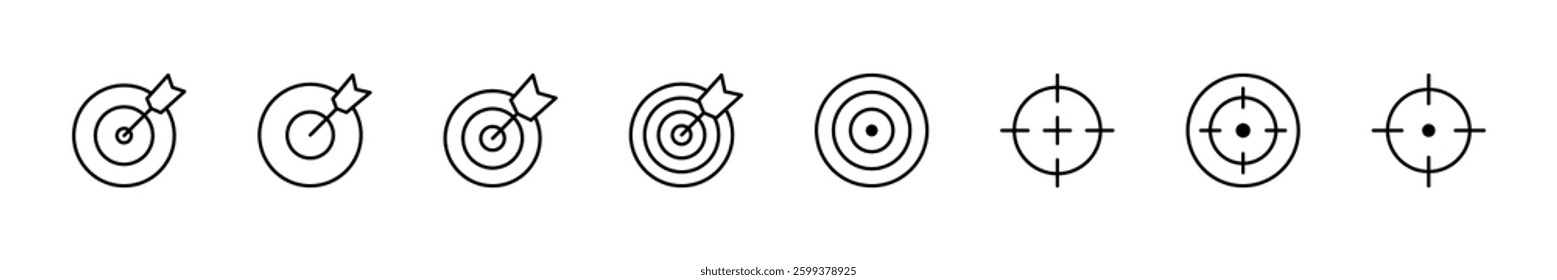 Target icon set. goal icon vector. target marketing icon vector