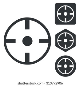Target icon set, monochrome, isolated on white