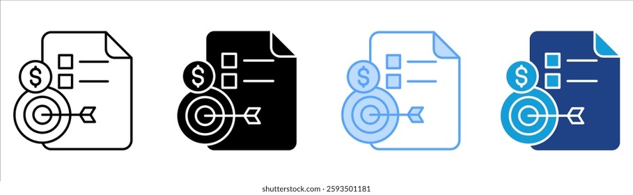 Target Icon Set Multiple Style Collection