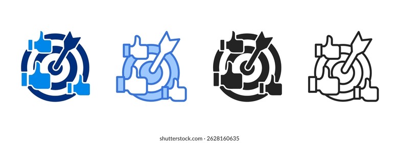 Target Icon Set Multiple Style Vector Illustration