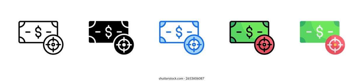 Ícone de destino define coleção de vários estilos