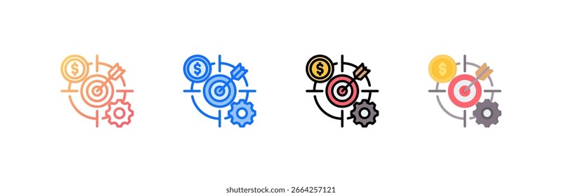 Ícone de destino definir coleção de vários estilos