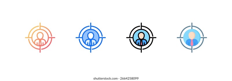 Target icon set multiple style collection