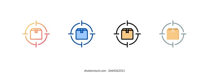 Ícone de destino definir coleção de vários estilos