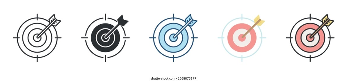 Target Icon Set Multiple Style Collection