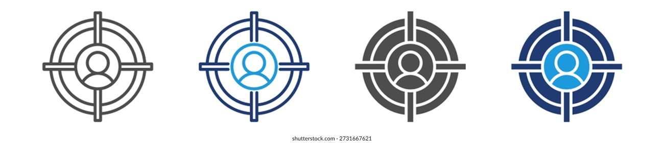 Conjunto de iconos de destino Estilo múltiple
