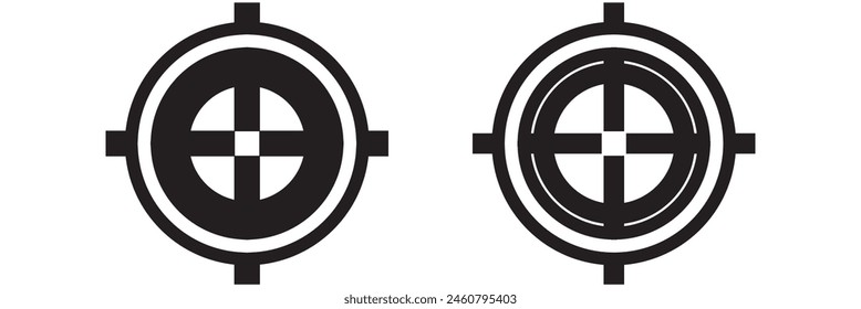 Target icon set on white background