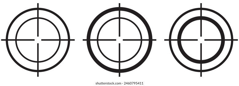 Target icon set on white background
