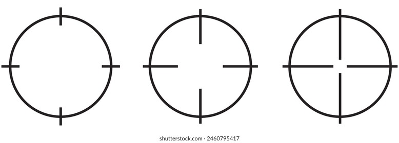 Target icon set on white background