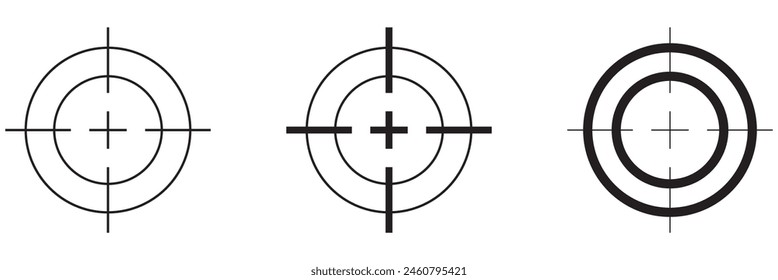 Target icon set on white background