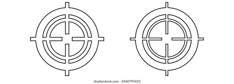 Target icon set on white background