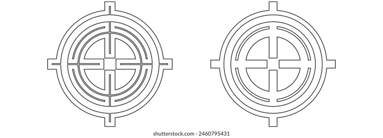 Target icon set on white background