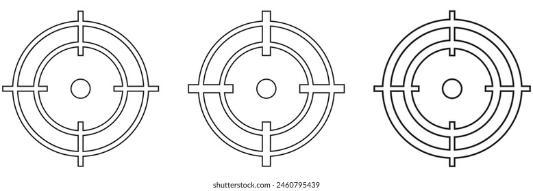 Target icon set on white background