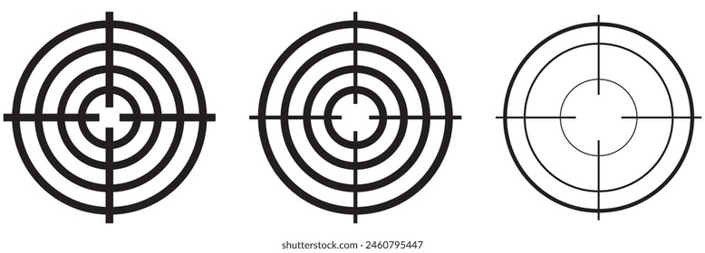 Target icon set on white background