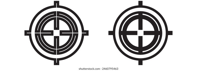 Zielsymbol auf weißem Hintergrund eingestellt