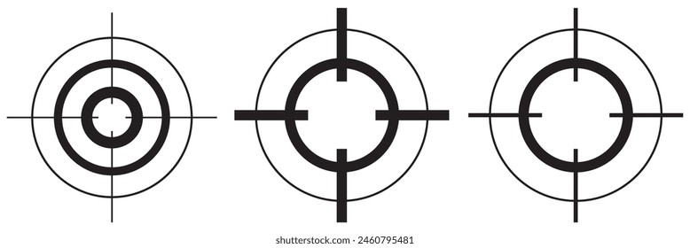 Target icon set on white background