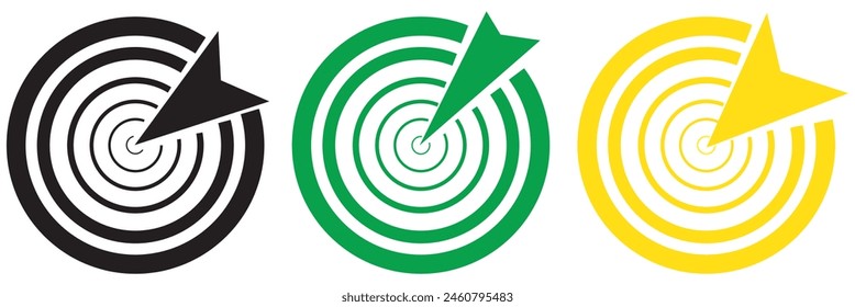 Target icon set on white background