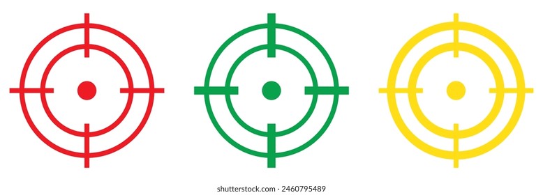 Target icon set on white background