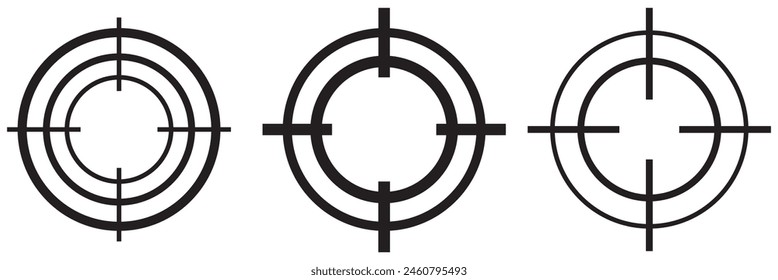 Target icon set on white background