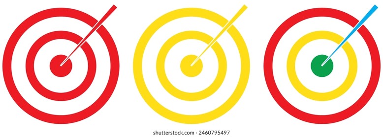 Zielsymbol auf weißem Hintergrund eingestellt