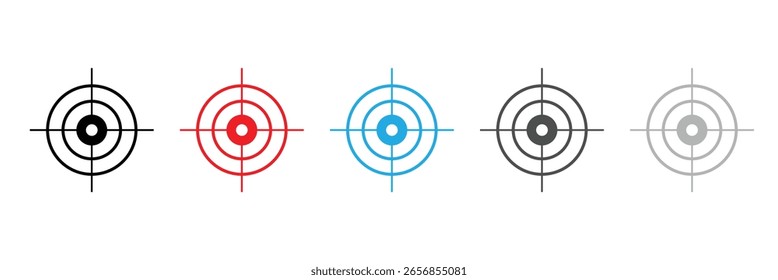 Icono de destino establecido en el fondo blanco . Ilustración vectorial. EPS 10. 