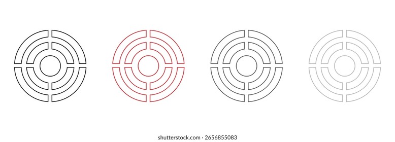 Target icon set on white background . Vector Illustration . EPS 10 . 