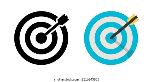 Target icon set with shadow