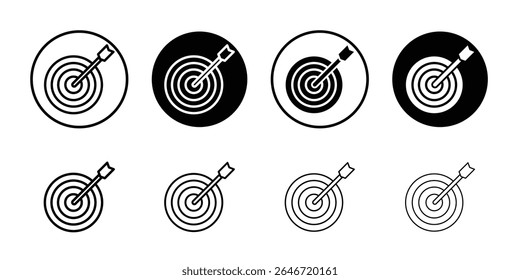 Target icon set thin flat simple illustration symbol
