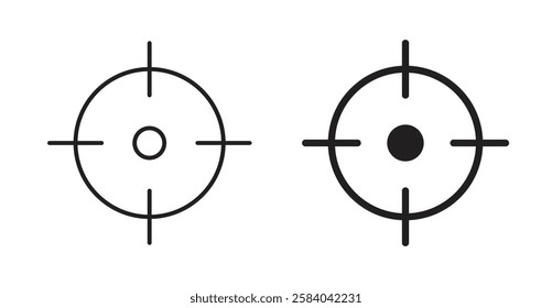 Target icon set in thin line. vector illustrations for web