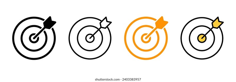 Vector de conjunto de iconos de destino. vector de icono de objetivo. signo y símbolo de marketing de destino