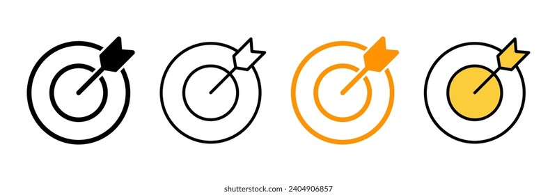 Target icon set vector. goal icon vector. target marketing sign and symbol