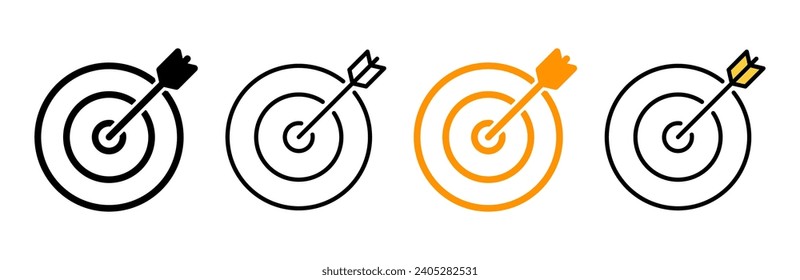 Target icon set vector. goal icon vector. target marketing sign and symbol
