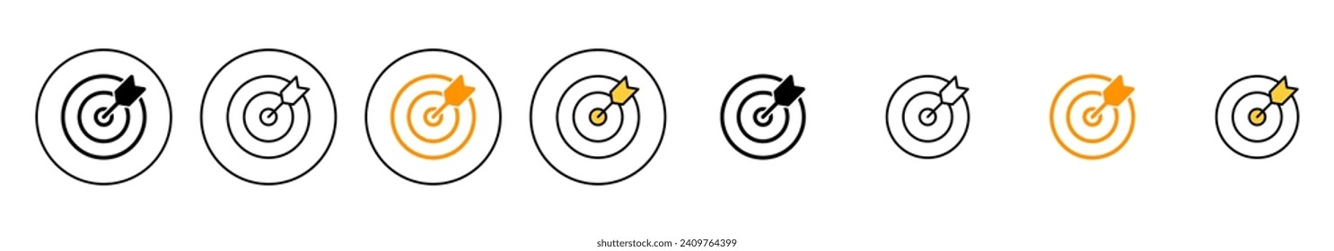 Target icon set vector. goal icon vector. target marketing sign and symbol