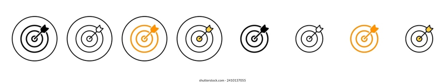 Zielsymbol-Set-Vektor. Tor-Icon-Vektorgrafik. Zielmarkierungszeichen und -zeichen
