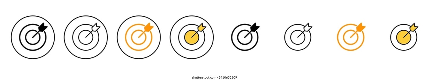 Target icon set vector. goal icon vector. target marketing sign and symbol